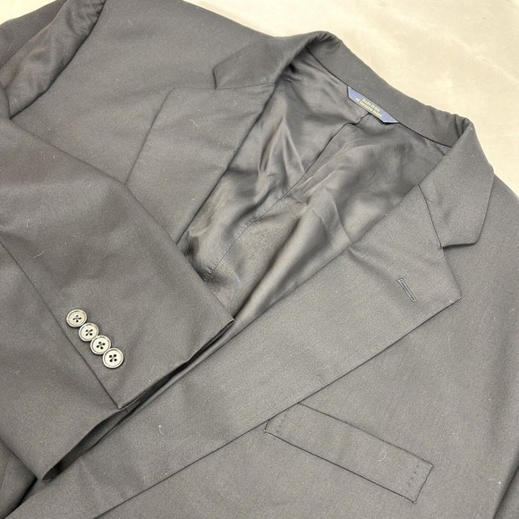 Brooks Brothers Men's Solid Black Wool Blazer Jacket 50L/W45